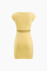 Square Neck Cut Out Back Bodycon Mini Dress